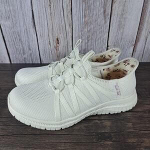 Skechers Slip Ins Virtue Mesh Sneaker Women's Wide Sz 6 W Coral Bliss Natural